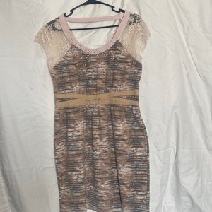 Free People Barracuda Lace Open Back T-Shirt Dress sz M